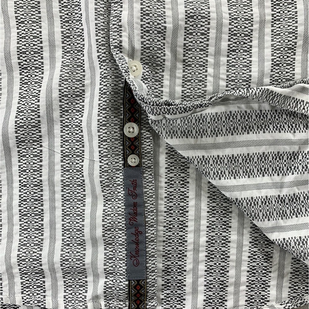 Robert Graham Shirt Men 2XL Silk French Flip Cuff Textured Long Sleeve Button Up - Picture 6 of 10